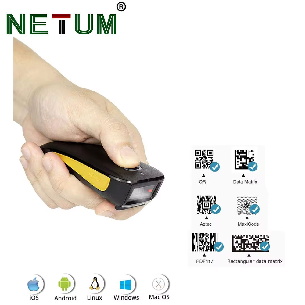 Barcode Scanner Wireless - NETUM C750 Bluetooth 2D сканер штрих-кода,