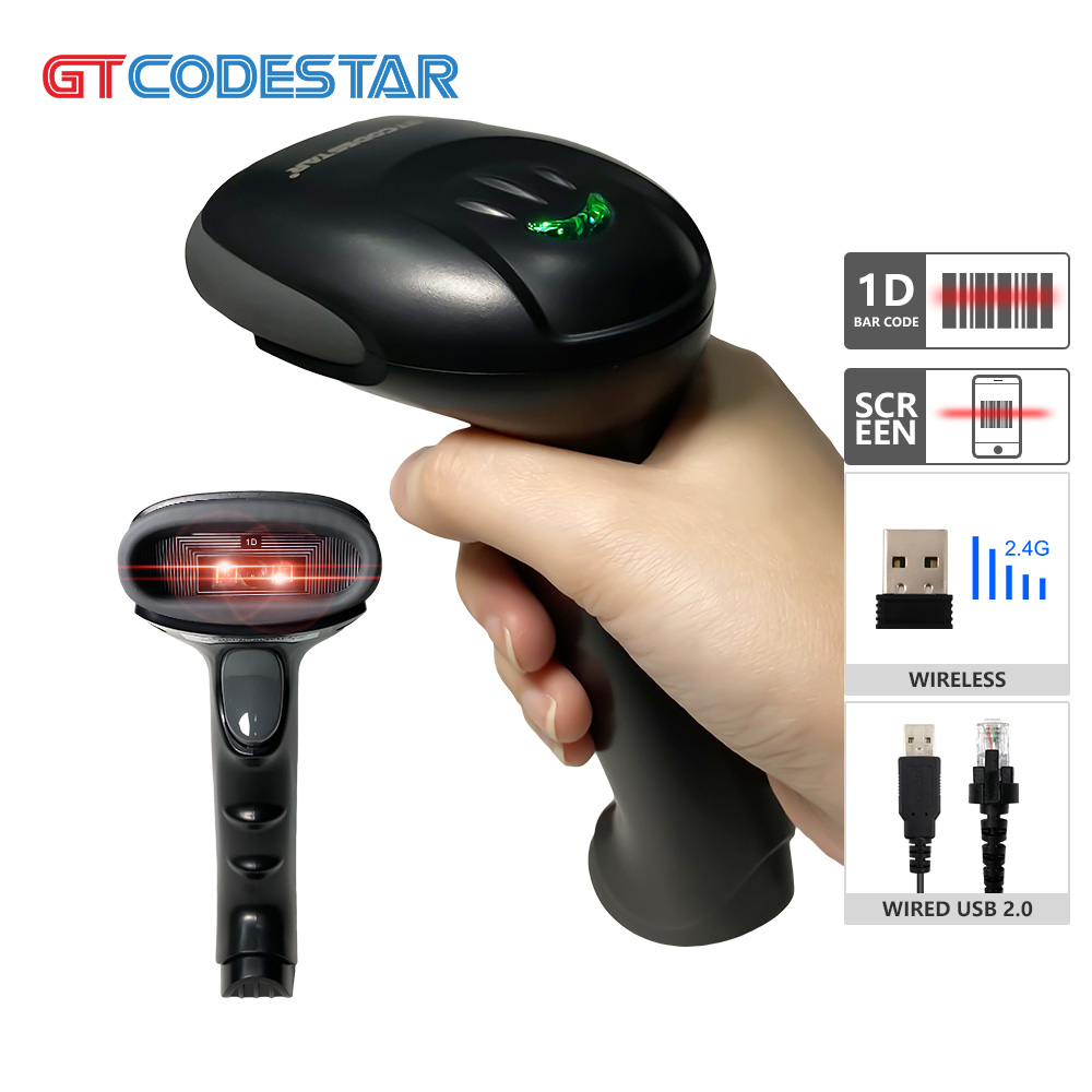 Barcode Scanner Wireless - GTCODESTAR Высокоточный 1D CCD беспроводной портативный