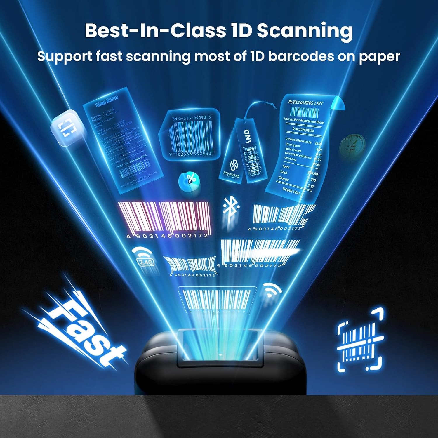 Мини-сканер штрих-кодов EYOYO  – обзор и цена Barcode Scanner Wireless