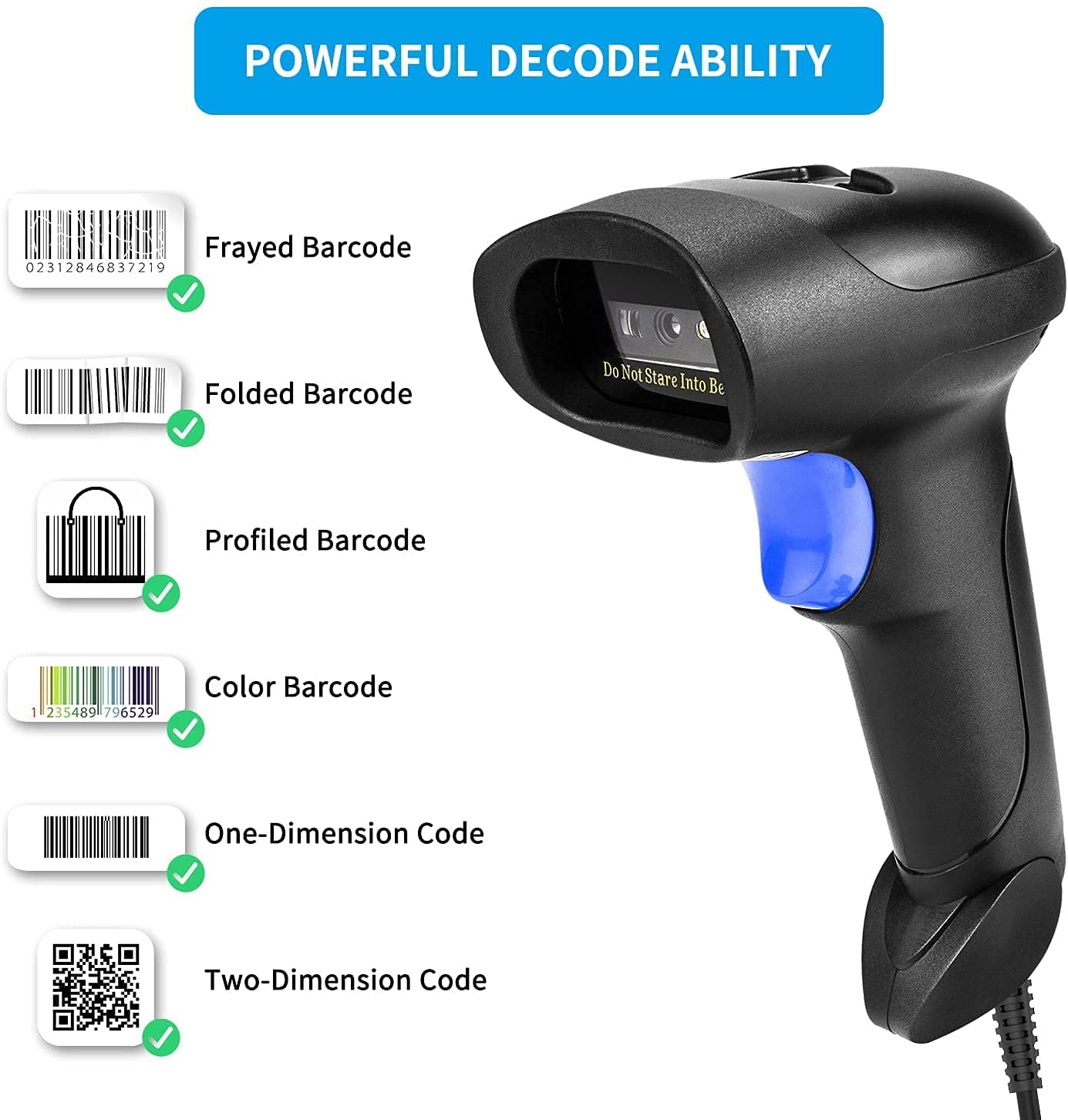 Проводной 2D-сканер штрих-кодо – обзор и цена Barcode Scanner Wireless